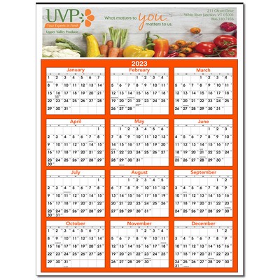 Full Color Yearly View Wall Calendar