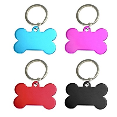 Bone Shaped Pet ID Tag Keychain