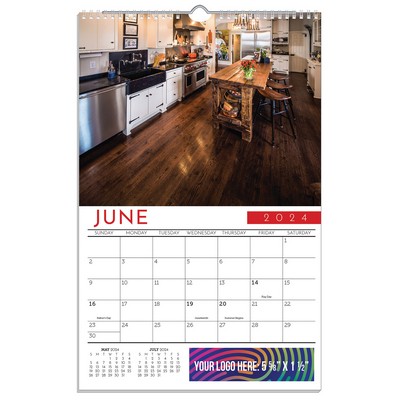 12 Photos Custom Metal Hanger Wall Calendar (11"x17")