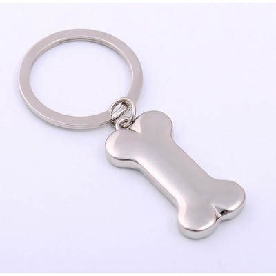 Silver Dog Bone Keychain