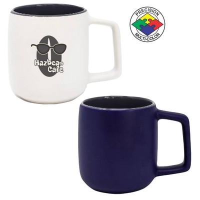 14 Oz. Two Tone Cobalt Blue-Gray Spartan Mug - Dishwasher Resistant - Precision Spot Color