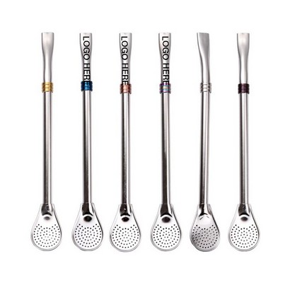 Stainless Steel Straw Tea Spoon