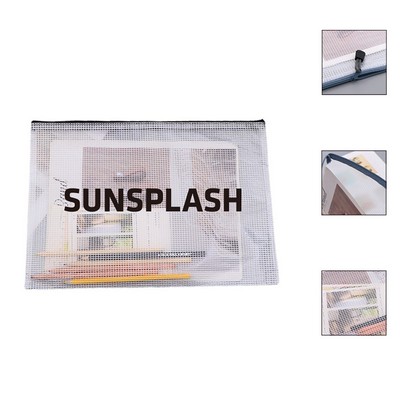 A4 Plastic Zipper File Document Holder