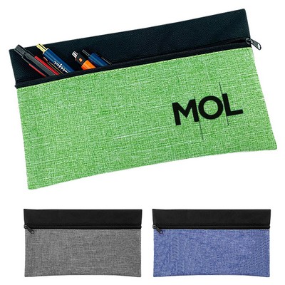 Two-tone Zipper Pencil Pouch