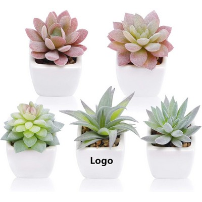 Artificial Succulent Plants in Pots Potted Faux Succulent Plants for Home Bathroom Decoration