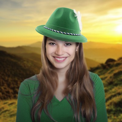 Tyrolean Green Velour Hat