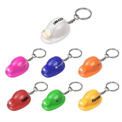 LED Light Safety Helmet Key Chain