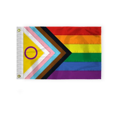 12''x18'' 1ply Nylon Intersex Progressive Pride Deluxe Flag