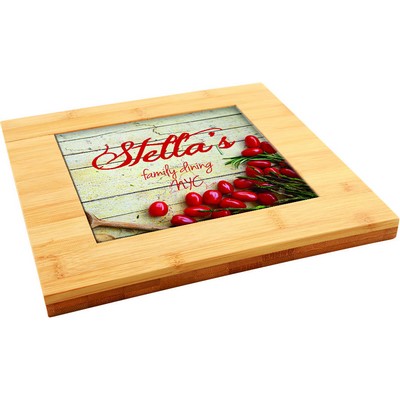 9" x 9" Bamboo Trivet with Recessed Area for 6" Tiles