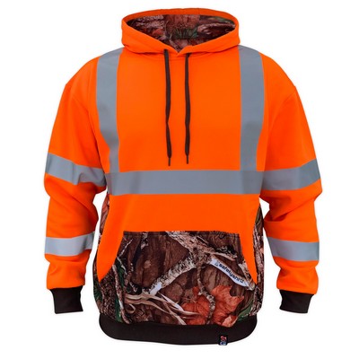 Deepwoods Camo Orange ANSI Class 3 Type-R Safety Hoodie