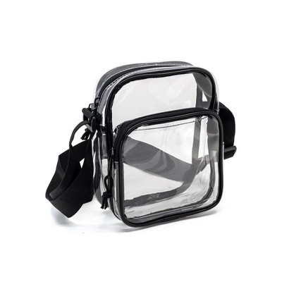 Super Soft Clear 2 Zipper Sling Bag