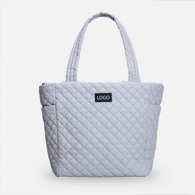 Daily Tote, Gray Quilted