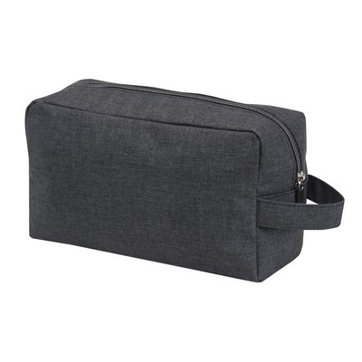 Heathered 2-Zipper Toiletry Bag