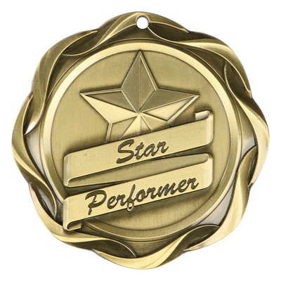 Fusion Medal - Star Medal - Performer - Antique Bronze, Award Trophy, "