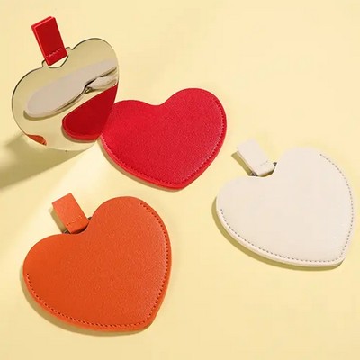 Heart Shape Stainless Steel Mini Makeup Mirror