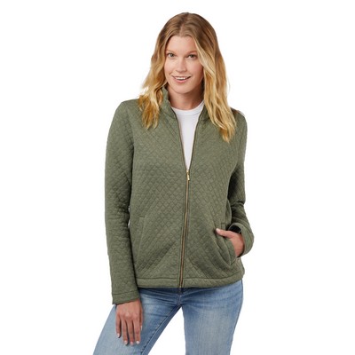 Seneca Quilted Full-Zip Sweater