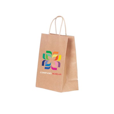 Colorful Kraft Paper Gift Bag with Twist Handle