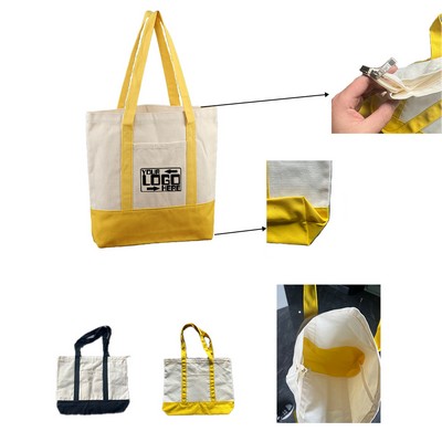 Canvas Tote Bag w/ Zipper