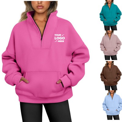 Women's Half Zip Pullover Quarter Zip Oversized Hoodies Sweatshirts