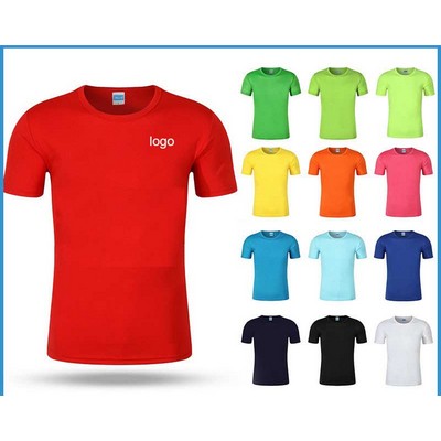 Quick-Dry Athletic Short Sleeve T-Shirt - Custom Logo, Breathable Polyester