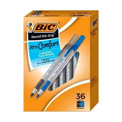 BIC Round Stic Ballpoint Pens - 2 Colors, 36 Pack (Case of 18)