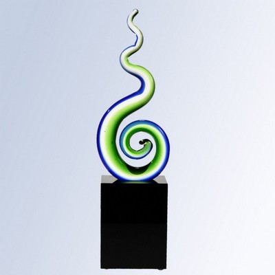 Green Spiral Art Glass 12"