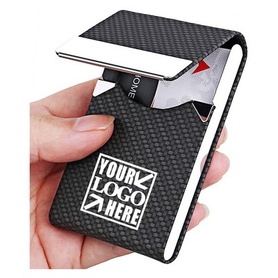 Magnetic Closure Leather Business Card Holder Card Case