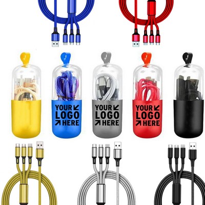 USB 3-in-1 Charging Cable with Capsule Case