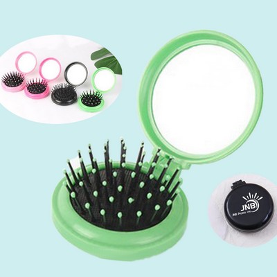 Travel Folding Hair Comb and Mirror