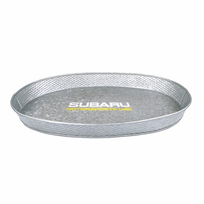 BREKX Kingston Galvanized Silver Hammered Tray