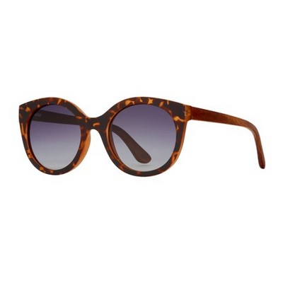 Ellyn Eco-Sustainable Polarized Sunglasses w/Amber Tortoise & Walnut Frame