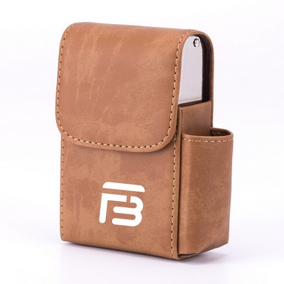 Cigarette Box Case with Pouch Lighter Holder