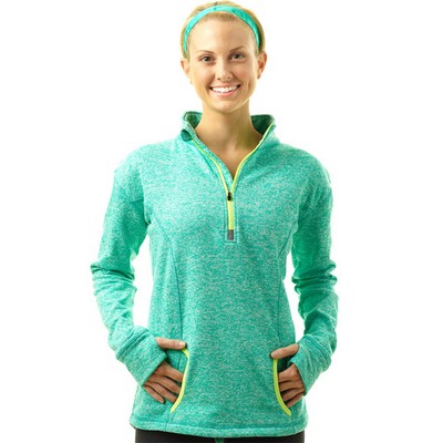 J America Wholesale Blanks Ladies Cosmic Fleece 1/4 Zip