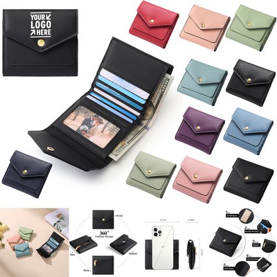 PU Leather RFID Blocking Slim Mini Wallet