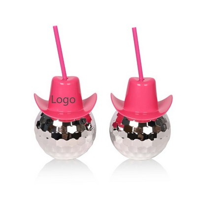 20oz Disco Ball Cowboy Hat Cup