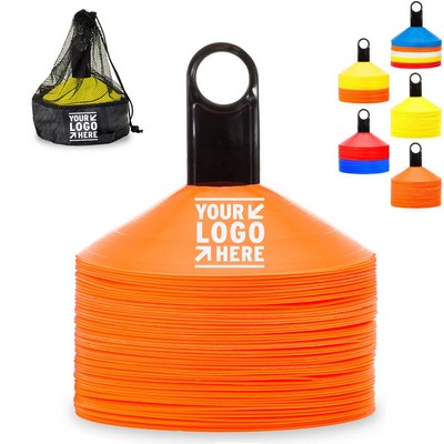 50 Pack Pro Soccer Training Cones for Agility and Drills