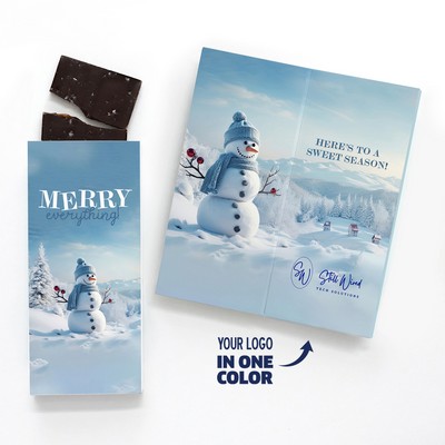 One Color Foil-Stamped Stock Snowman Sweeter Cards with Sea Salt Caramel Chocolate Bar