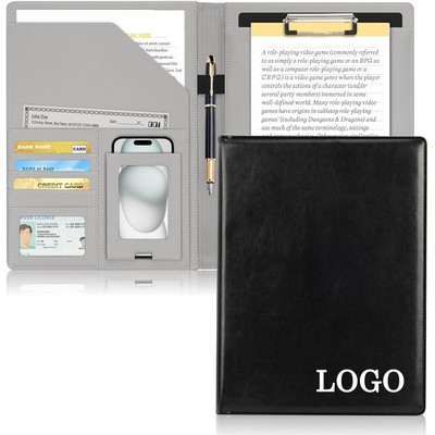 2 in 1 Faux Leather Padfolio Clipboard Folder Portfolio