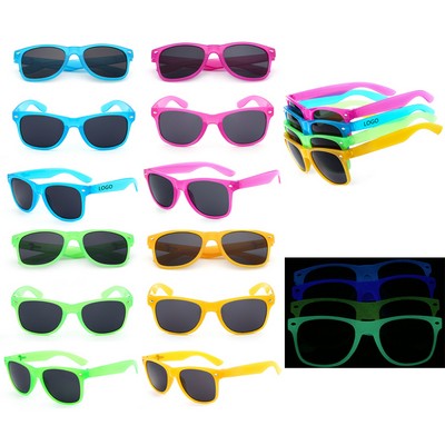 Unisex PC Plastic Luminous Neon Glow In The Dark Sunglasses