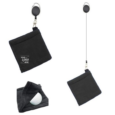 Golf Ball Cleaning Towel with Retractable Clip