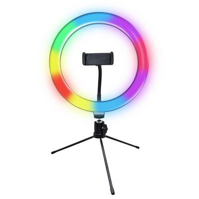 Supersonic Pro Live Stream 10" Led Table Top Ring Light W/ Rgb