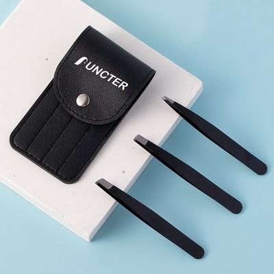 Stainless Steel Tweezers 3 pcs set for Eyebrows