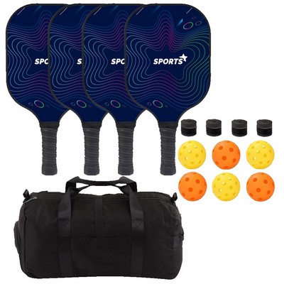 Carbon Fiber Pickleball Set w/ Handle Bag