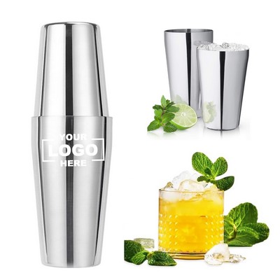 Stainless Steel Boston Cocktail Shaker Set