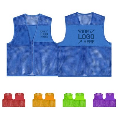 Supermarket Volunteer Activity Mesh Vest with Pockets