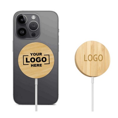 15W Eco-Friendly Bamboo Magnetic Wireless Charger