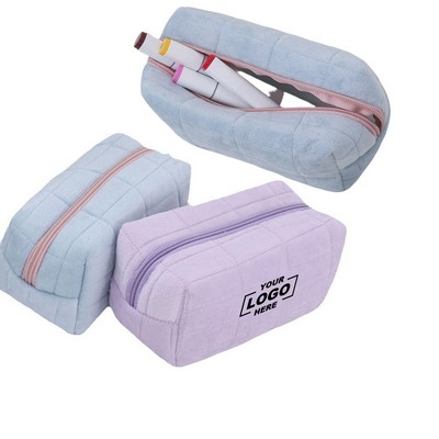 Plush Quilted Makeup Bag