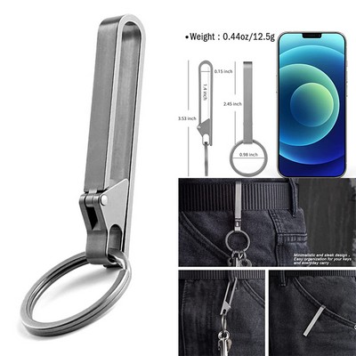 Titanium Key Belt Clip with Key Ring