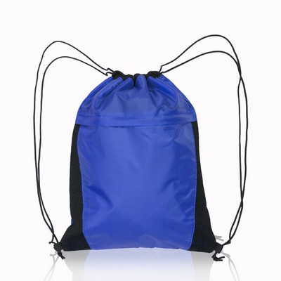 Mesh Accent Drawstring Backpacks