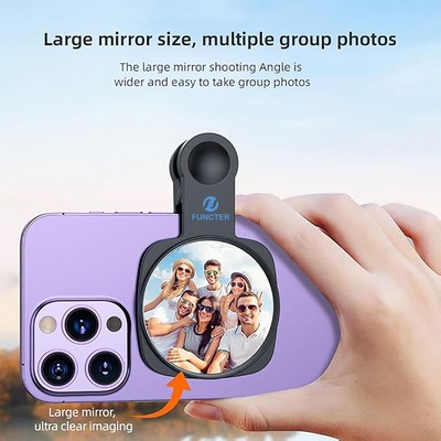 Selfie Mirror Compact Phone Mirror Universal Phone Clip Phone Vlog Selfie Monitor Screen